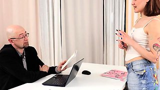 Naughty schoogirl fucks the teacher to get good grades