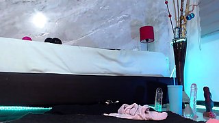 Masturbation close up in heels fishnet stockings and panties