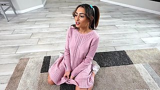 Amateur Curvy Girl Blowjob and Cum on Face and Big Boobs