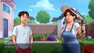 Lucky Pervert Helps Busty Sexy BBW Lonely Neighbor MILF in Her Garden She Tries To Seduce Him - Summertime Saga 04 3D Games