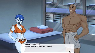 Cartoon fantasy fun with Misskitty2k in an unwrapped jail adventure