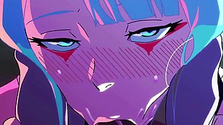 Cyber Punk Passional Blowjob - Cum In Mouth - ANIME