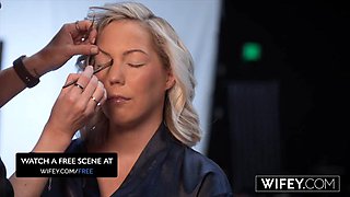 WIFEY Blonde Hotwife Candice Holds Hubby s Hand While Taking A Monster BBC