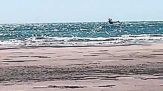 Wifey Dared Walking Around Side Boob on Public Beach