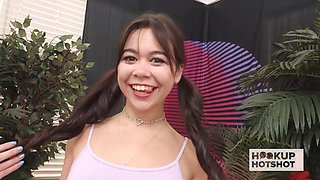 Tiny Brianna Arson Gets Fucked In The Throat & Pussy By Nade Nasty!