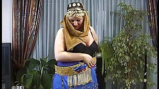 The german belly dancer and fisted mature woman gets cum from bald man.