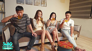 Two Couples Swap Partners and Invite Guys Join Group Sex