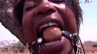 White ranchers pick up black African maid she sucks cock the ride