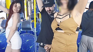 Whore gets <censored> in public on the bus!