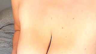 Glamour babe with big boobs masturbates in lingerie