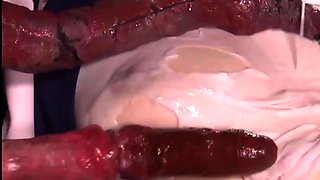 Asian japanese schoolgirl plays with anal toys