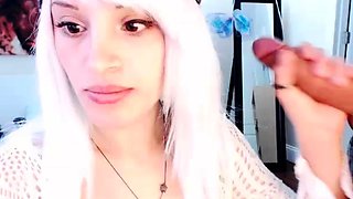 Sexy blonde teen blowjob and gangbanged then creampied