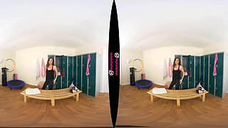 Gym Jerk - Hot Thin Babe Solo Striptease - Sexlikereal