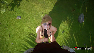 Hot blonde fucks her guide on her vacation PART 2