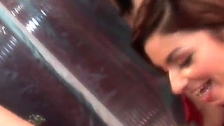 Big boobed broads Bo Tingley and Brooke Lee in lesbian group sex scene