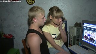 Skinny russian girl cuckold porn video