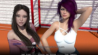 Cute girl with huge natural boobs showing off in the bathroom