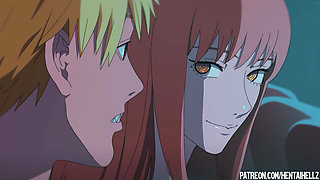 Makima got excited from public sex in the cinema hentai anime