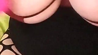 Horny MILF Fucks Pussy with Big Dildo Orgasms in Sexy Pantyhose