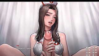 Nurse in sexy lingerie offers help in a hentai adventure