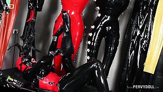 Extreme fetish latex play