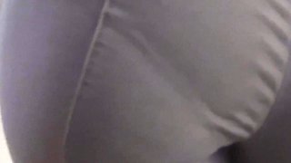 MILF Secretary in Tight Trousers Teases Her Visible Panty Line