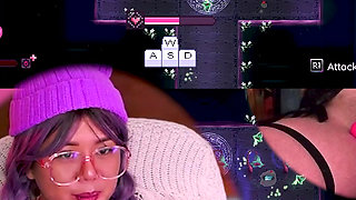 CUTE PURPLE HAIRED GIRL TRIES TO BEAT HENTAI BOSS FIGHT