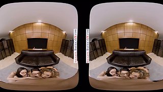 Ariella Ferrera, Eva Long, and Richelle Ryan team up to make you cum hard in this naughty foursome with a bubble butt Lat