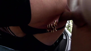 Big boobs MILF gets smashed outdoor