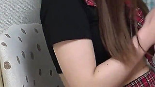 Girls Only Apartment in Japan, a Room Where Observe Girl Wearing Tiny Miniskirt Uniform and G-string Panties From Under the Desk