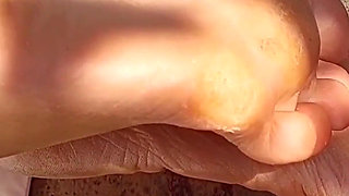 Sexy Blonde Wife Enjoys Foot Worship Naked Outdoors