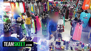 Officer Mancini's Special Search - Mall Thief Indica Gets a Wet Pussy and Cock Sucking Lesson