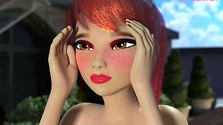Gamer Dickgirl Gets Fucked Rough in a Wild 3D Roleplay