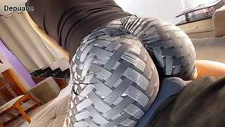 "Step-Sis Bubble Butt in Tight Shorts Made Me Cum Twice"