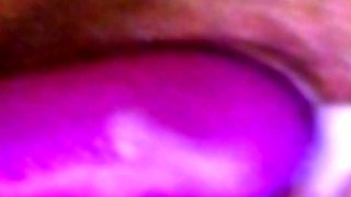 Black slut close up toy double