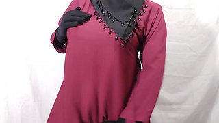 Beautiful Amena Bhabhi has sex indoors wearing a burqa and hijab