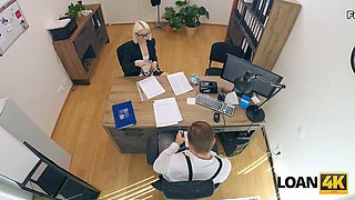 LOAN4K. Blonde whore is having a rough anal fuck for a loan