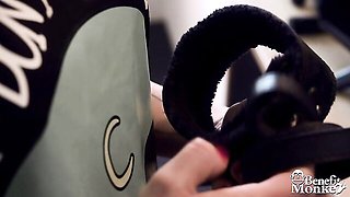 Blonde with big booty Amy Douxxx is jumping on a huge cock