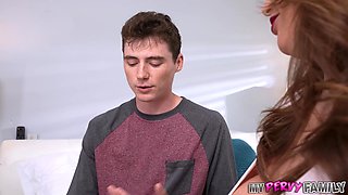 Super stacked milf with huge milkers enjoys getting fucked with two younger men in a wild threesome