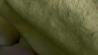 Almost Caught Cheating! Stepfather Fucks Stepdaughter and Creampie Her on One Bed with His Wife