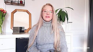 Blonde babe Anna shares her first experience with her magic wand