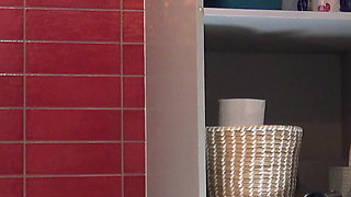 Sexy and Hor Petite Brunette Babe Takes Her Smallest Panties off While Flashing Pussy Lips and Naked Ass Under Her Skirt