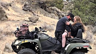 Amateur couple went out quad biking and stop for a quickie