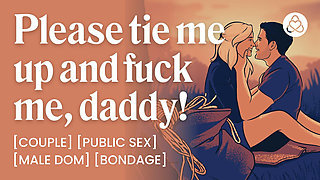 ASMR Audio Porn: Daddy Dom Takes Control with Rope Bondage in Risky Outdoor BDSM Hookup - Erotic Audio for Women