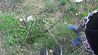 Unfaithful Turkish Hot Wife Cheating with Stepson Outdoor in a Public Park