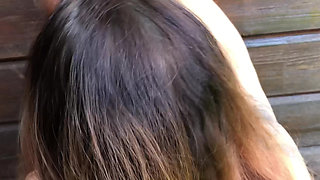 XL 18 years young cock fucks horny milf outdoor in the garden - without a condom in my cunt - cum creampie - Am I pregnant now?