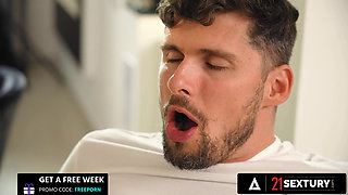 21 SEXTURY - Flexible Geisha Kyd Uses Sexy Feet to Milk Kristof's Cock