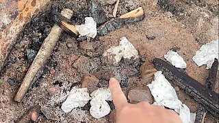 Sweet Hana Japanese teen pissing pussy from behind amazing view