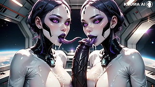 Woman Licking and Sucking a Cock - Hentai Ai