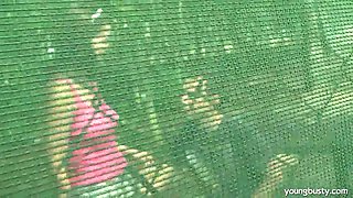 Busty brunette teen Rita gets fucked outdoors
